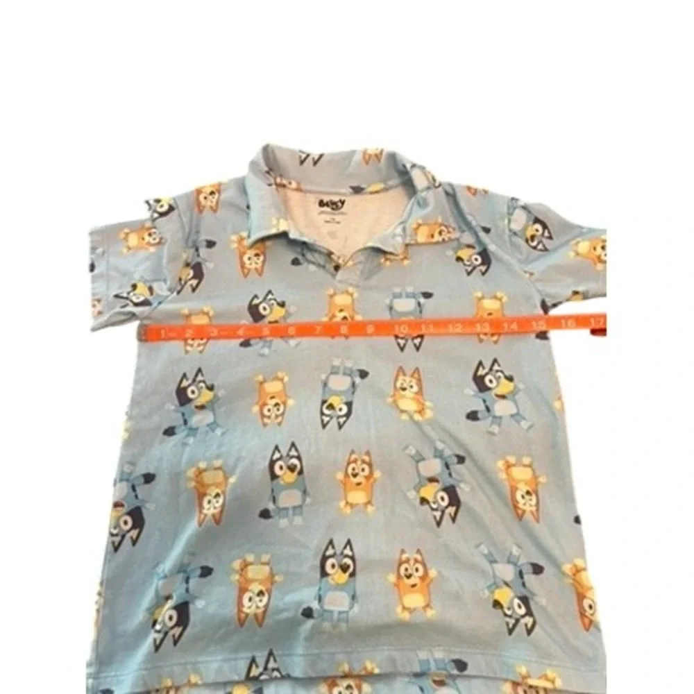 Bluey Boys Light Blue All Over Print‎ Polo Shirt Size 7-8 34E0441EY